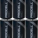 Pack 6x Pilhas Industriais Alcalinas 1,5V LR20 D - PROCELL