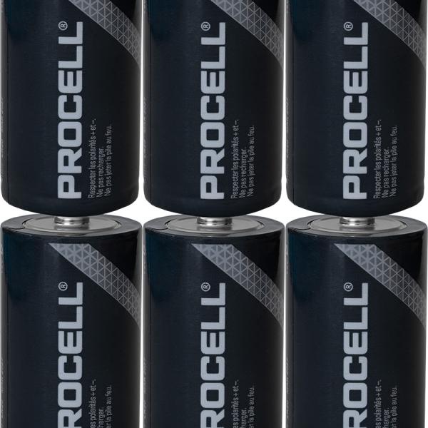 Pack 6x Pilhas Industriais Alcalinas 1,5V LR20 D - PROCELL