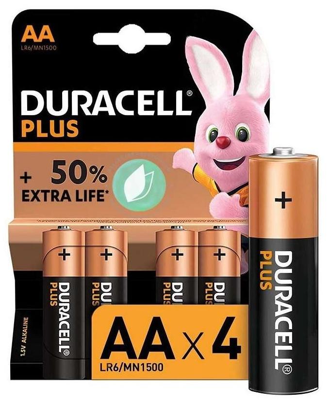 Blister 4 Pilhas Alcalinas 1,5V LR06 AA - Duracell PLUS