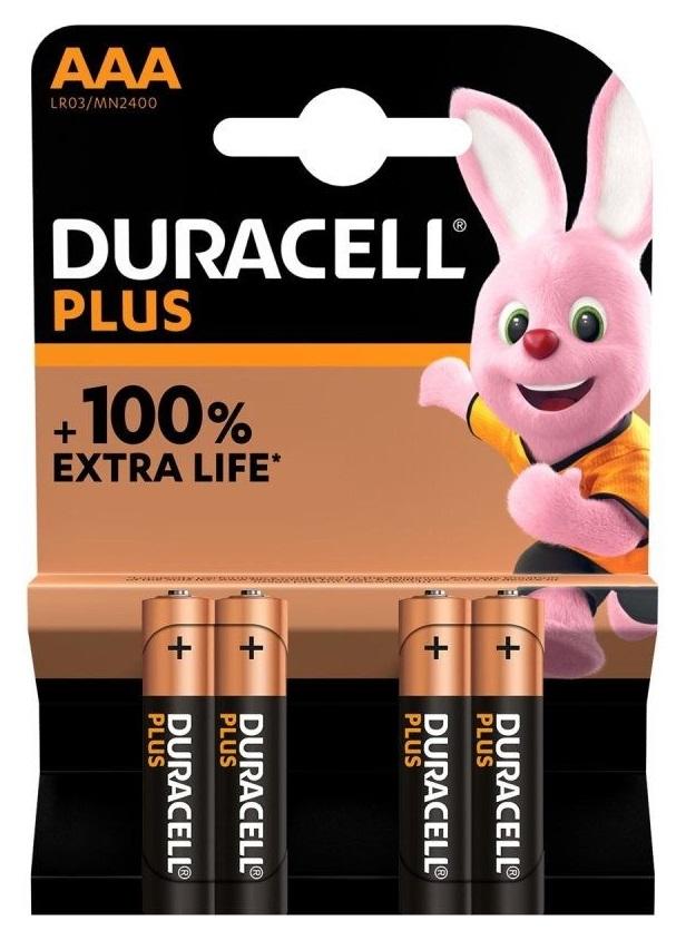 Blister 4 Pilhas Alcalinas 1,5V LR03 AAA - Duracell PLUS