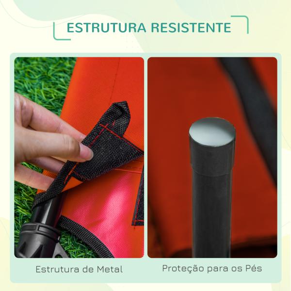 Cama para Animais de Estimação Cama Elevada para Cães Gatos Portátil Tecido Transpirável para Exterior Interior 64x46x18cm Vermelho