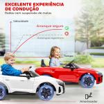 Carro Elétrico AUDI RS E - Tron GT 12V com 2 Motores Controlo Remoto Faróis LED Buzina Música USB 3 - 5km/h 103x58x41 cm Vermelho