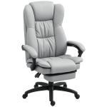 Cadeira de Escritório com Altura Ajustável 6 Pontos de Massagem e Apoio para os Pés Retrátil 68,5x68,5x113 - 121 cm Cinza