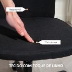 Cadeira de Escritório sem Apoio para os Braços Estofada em Linho Sintético com Altura Ajustável 53x43x85 - 93 cm Preto