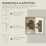 Aparador de Sala de Estar Armário de Armazenamento com 2 Portas e Prateleira Ajustável 80x37x75 cm Branco e Madeira