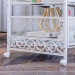 Carrinho Auxiliar com Rodas Carrinho de Armazenamento com 3 Gavetas de Armazenamento 34x29,5x57,5 cm Branco