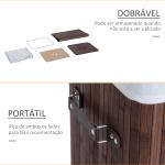 Cesto de Roupa de Bambu Dobrável Cesto para Roupa Suja 70L com Tampa e Bolsa Amovível 40x30x60 cm Bambu