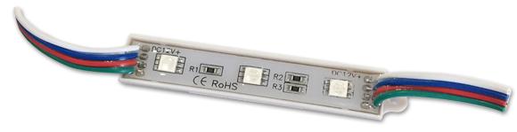 Módulo de 3 LEDs SMD5050 RGB (90 x 11,5 x 5mm)