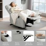 Poltrona de Massagem Poltrona Relax Elétrica com 4 Modos de Vibração Reclinação 145° Mesa 2 Bolsos Laterais 77x93x105 cm Cinza