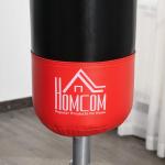 Saco de Boxe em Pé Saco de Boxe para Adultos com Grande Base Preenchível de Areia e Água Ø60x180 cm Preto e Vermelho