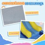 Castelo Insuflável com Insuflador 5 em 1 com Escorrega Piscina Parede de Escalada e Canhão de Água 360x250x195 cm Multicor