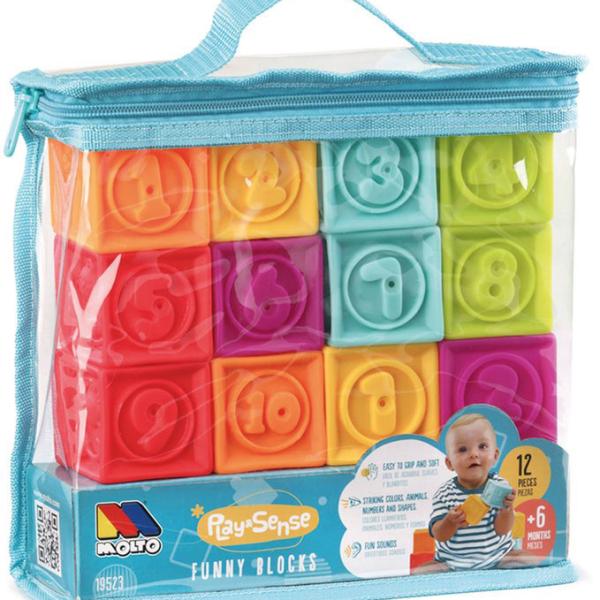 Bolsa Cubos Sensoriais 12 Peças - MOLTO