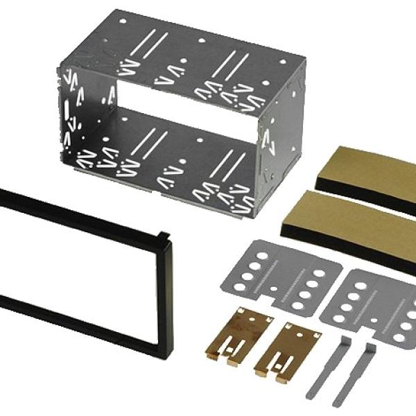 Moldura + Gaveta p/ Auto - Rádio Vários Veículos 2 DIN Preto