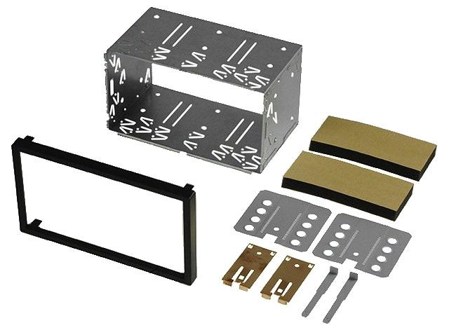Moldura + Gaveta p/ Auto - Rádio Vários Veículos 2 DIN Preto
