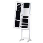 Armário para Joias Luzes LED de luz Reclinável Madeira 30x36x146cm cor Branco