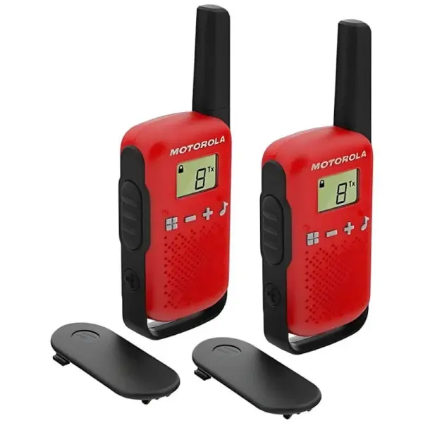 Intercomunicadores Walkie Talkie PMR RADIO 16 Canais (Alcance até 4 Km) Vermelho - MOTOROLA TLKR - T42