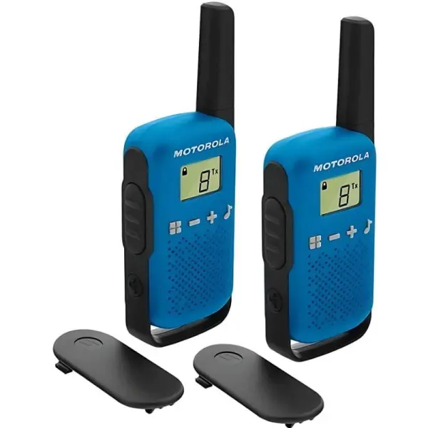 Intercomunicadores Walkie Talkie PMR RADIO 16 Canais (Alcance até 4 Km) Azul - MOTOROLA TLKR - T42