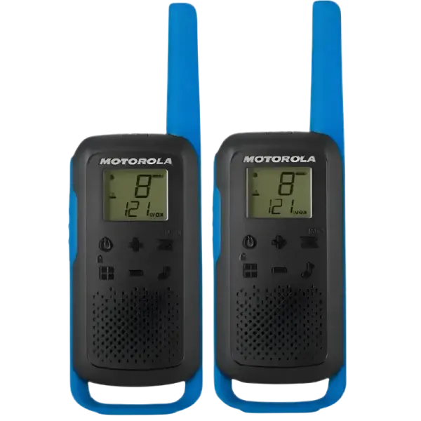 Intercomunicadores Walkie Talkie Motorola Talkabout T62 PMR446, 16 Canais, Azul e Preto, Recondicionado