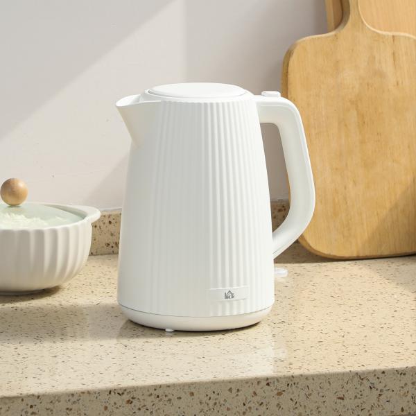Jarro Elétrico 1,7 L 2200 W com Filtro Anticalcário Removível Desligamento Automático Base Giratória 360° Creme