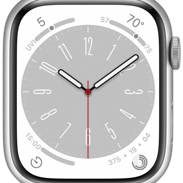 Apple Watch Series 8 GPS+Cellular 45mm Alumínio Prateado c/ Bracelete Desportiva (Branco)
