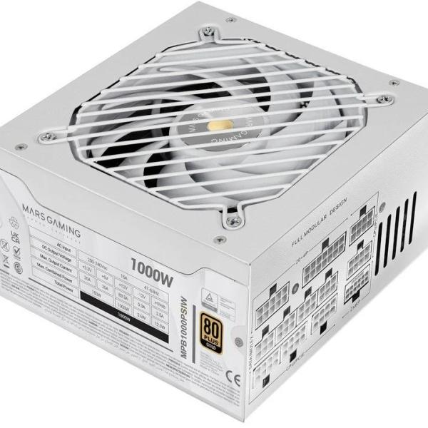 Fonte de Alimentação ATX MPB1000PSI 1000W 80 Plus Gold Full Modular (Branco) - MARS GAMING