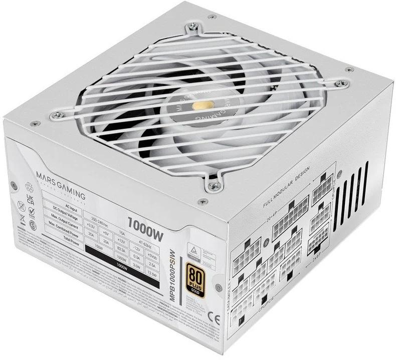 Fonte de Alimentação ATX MPB1000PSI 1000W 80 Plus Gold Full Modular (Branco) - MARS GAMING
