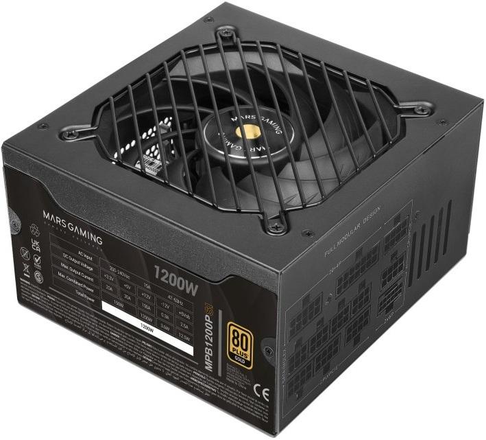 Fonte de Alimentação ATX MPB1200PSI 1200W 80 Plus Gold (Preto) - MARS GAMING