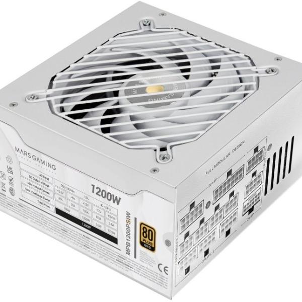 Fonte de Alimentação ATX MPB1200PSIW 1200W 80 Plus Gold (Branco) - MARS GAMING