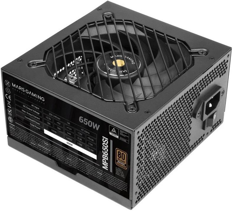 Fonte de Alimentação ATX MPB650SI 650W 80 Plus Bronze (Preto) - MARS GAMING