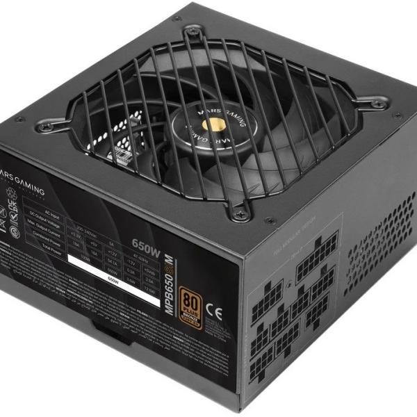 Fonte Alimentação MPB650SIM Modular ATX 650W 80 Plus Bronze (Preto) - MARS GAMING