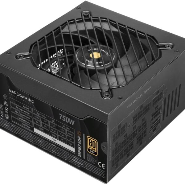 Fonte de Alimentação ATX MPB750PSI 750W 80 Plus Gold (Preto) - MARS GAMING