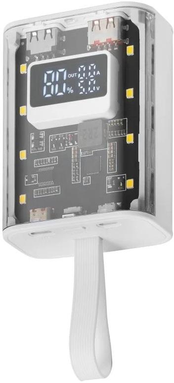 PowerBank MPK - 10K 10000mAh c/ Ecrã (Branco) - MARS GAMING