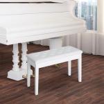Banco de Piano Banco para Piano com Espaço de Armazenamento Assento de Couro Sintético Acolchoado 76x36x50 cm Branco