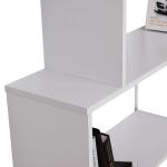 Estante Moderna com 6 prateleiras em forma de S Madeira 80 x 25 x 192 cm branco