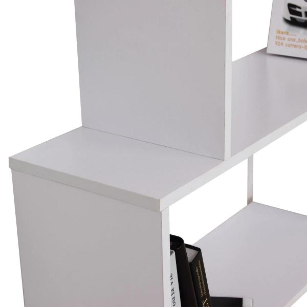 Estante Moderna com 6 prateleiras em forma de S Madeira 80 x 25 x 192 cm branco