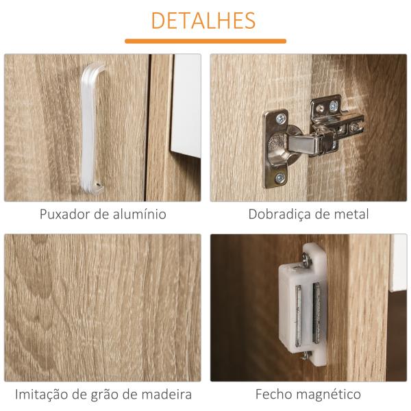 Sapateira de 3 Portas para 18 - 27 Pares de Sapatos com Gaveta e Armário para Entrada Dormitório 84x30x132 cm Madeira Natural