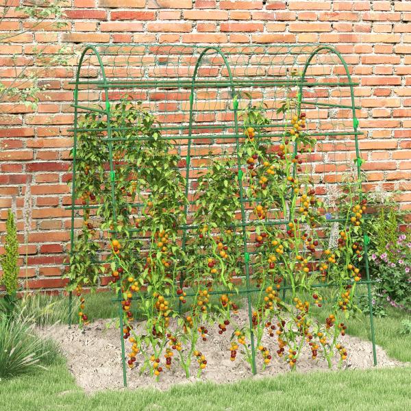 Arco para Plantas Trepadeiras 206 cm Estrutura de Jardim para Plantas Trepadoras ao Ar Livre com Estrutura de Aço Verde