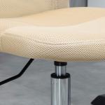 Cadeira de Escritório de Malha Cadeira de Escritório Giratória sem Apoio para os Braços com Altura Ajustável Carga Máxima 100 kg para Escritório Dormitório 43x56x90 - 100 cm Bege