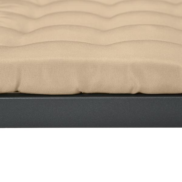 Conjunto de 6 Almofadas para Cadeiras de Jantar 40x40 cm 6 Peças Almofadas para Cadeiras de Jardim Acolchoadas com Fitas Caqui