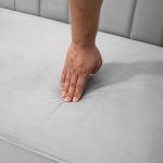 Sofá de 2 Lugares Convertível em Cama de Estofado Aveludado com Encosto Ajustável para Sala 189x80,5x78,5 cm Cinza Claro
