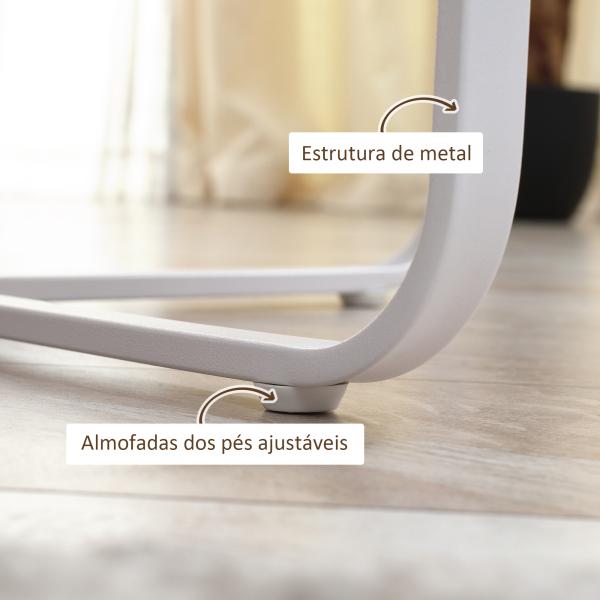Conjunto de 2 Mesas de Centro Ø65x32cm e Ø45x26cm Mesas Redondas com Bancada de Madeira e Pés de Metal Madeira e Branco
