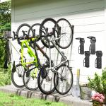 Conjunto de Suportes de Parede para Bicicletas com 4 Peças Gancho Dobrável 25,5x10,5x4 cm Preto