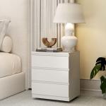 Cómoda com 3 Gavetas com Fecho Suave para Quarto Escritório Estilo Moderno 45x40x52,8 cm Branco