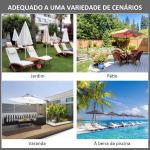 Chapéu de Sol de Jardim Ø300x250cm com Sistema de Polia Teto Ventilado e Mastro Desmontável de Madeira para Terraço Pátio Exterior Preto