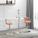 Mesa de bar ajustável em altura com base redonda e antideslizante para cozinha sala de jantar Ø60x69 - 93 cm Branco