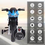 Mota Elétrica Infantil Motocicleta para Crianças acima de 3 anos Bateria 6V com Luzes e Música 105x52,3x62,3 cm Azul