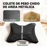 Colete com Peso de 5 kg com 2 Alças Ajustáveis e Bandas Reflectoras para Treino de Força Corrida Preto