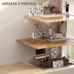 Estante Cubo Estante de Armazenamento Horizontal ou Vertical com 8 Compartimentos e 4 Gavetas de Tecido 53,7x30x79,8 cm Branco e Bege