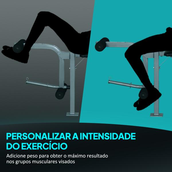 Banco de Musculação máquina de fitness com encosto ajustável 165x68x114cm Preto