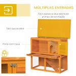 Coelheira de Exterior de Madeira para Animais Pequenos 2 Níveis com Rampa Teto Asfáltico e Porta com Trava 90x45x80 cm Madeira e Verde